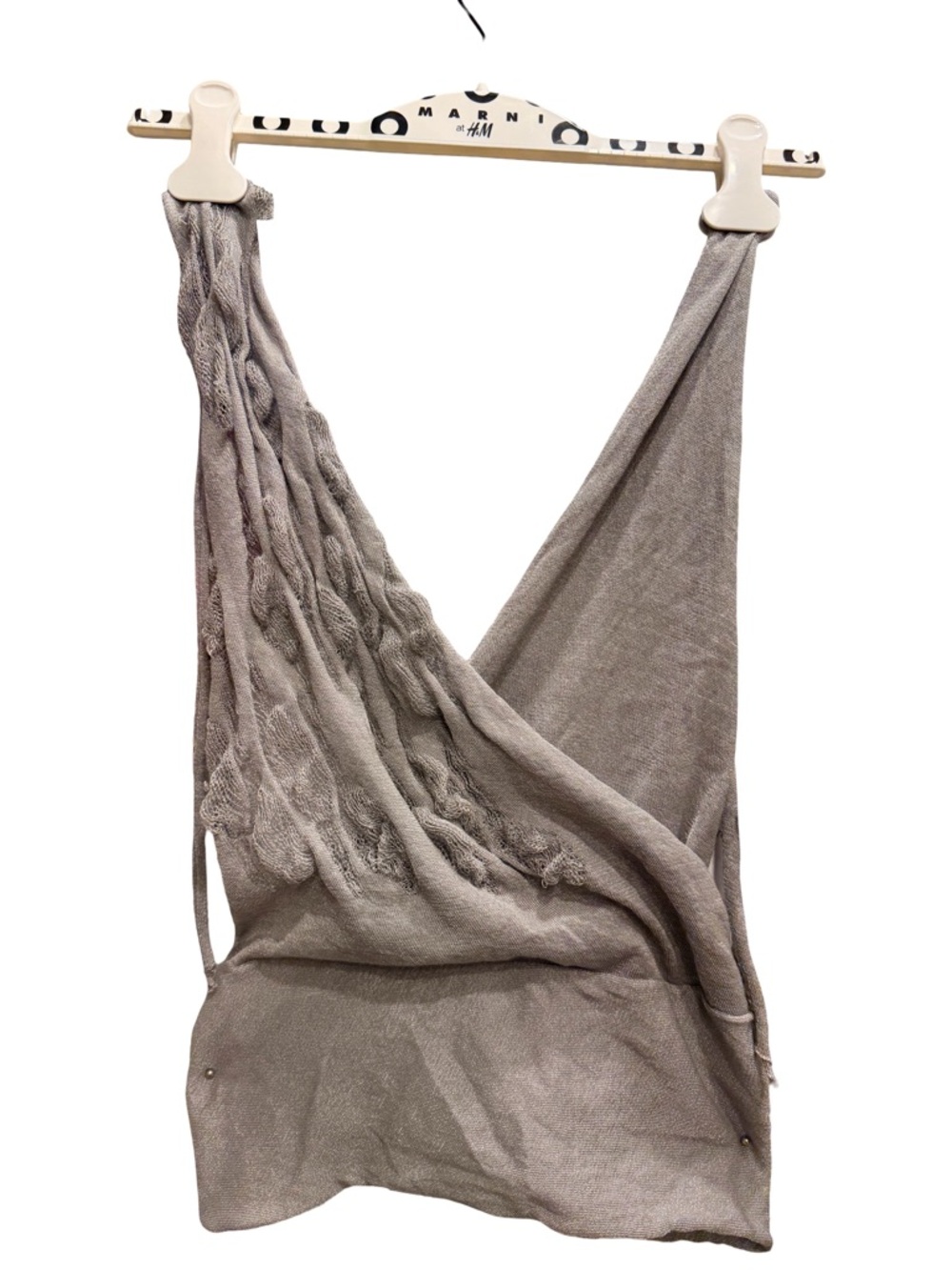 Sarah Pacini cotton blend silver-gray Knit halter Top OSFM